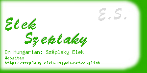elek szeplaky business card