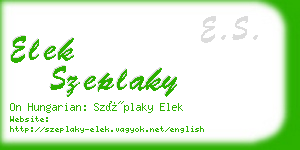 elek szeplaky business card